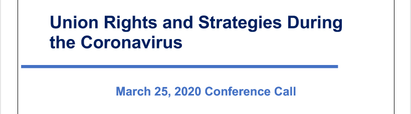 Union Rights and Strategies During the Coronavirus